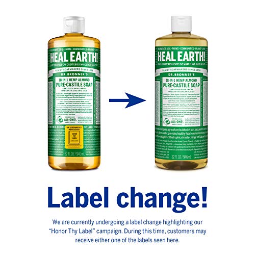 Dr. Bronner's - Pure-Castile Liquid Soap (Almond, 32 Ounce, 2-Pack) - Made with Organic Oils, 18-in-1 Uses: Face, Body… - Image 3