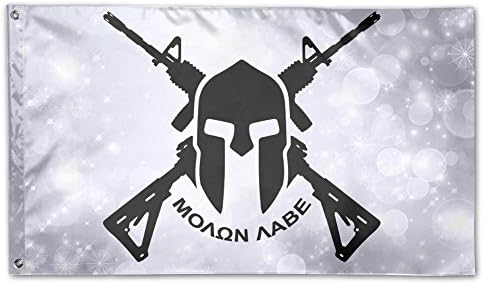 Molon Labe Spartan With Gun Large 3 X 5 Feet Officially Licensed Flags Garden Yard FlagYard Flag
