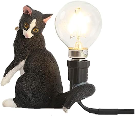 Lampe De Table En Forme De Chat Noir En Forme D Animal Assis Mini Lampe De Table Led En Resine Pour Chambre D Enfant Decoration De Bureau Amazon Ca Maison