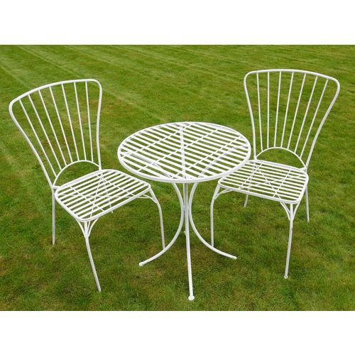New Weiß Metall Tisch & Stuhl Terrasse Set bestellen