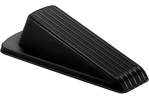 Crosize Rubber Door Stoppers for Bottom of Door on Floor, 1 Pack, Black