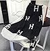 Initial Letter H Cashmere Knitted Throw Blanket for Couch/Chair/Love Seat/Car Camping Blanket Shawl 55