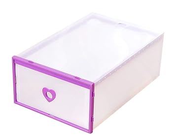 ZiXingA Schuhbox Schuhkarton 6er Set Transparent Plastik Schuhboxen Faltbare & Stapelbare DIY Schuhschachtel Schuhaufbewahrun