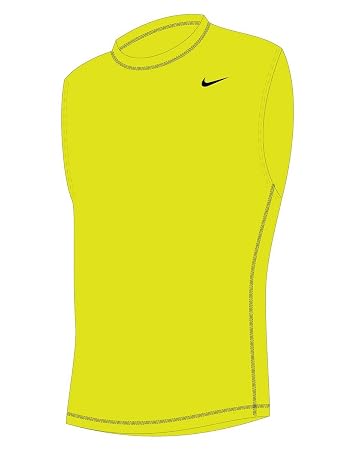 Amazon Nikeメンズソリッドノースリーブラッシュガードlボルト