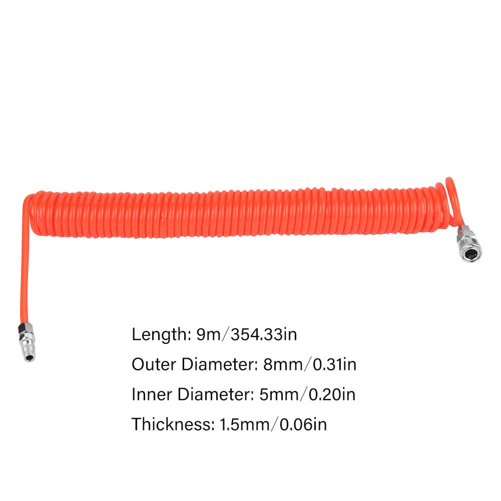 9m Red Air Hose 8mm*5mm Flexible PU Air Hose with Joints for Air Compressor Pump - Image 3