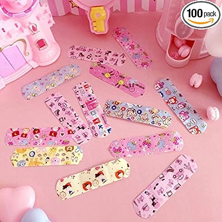 Amazon creatspace 100ピース バッグ防水通気性かわいい漫画バンド援助止血絆創膏応急処置緊急キット creatspace 絆創膏