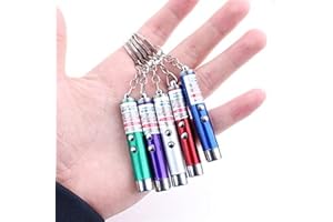 WNZQK Mini Cat Toys Laser Pointer Pen Keychain Flashlight Interactive Cats Toys for Indoor Cats Funny Dog Stick Pet Lamp White Light LED Infrared Button Electronics Included (3 PCS Pack, Red)