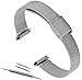 10-14mm Metal Mesh Watch Band Silver Tone Ladies Fits Pebble Time Round Watches