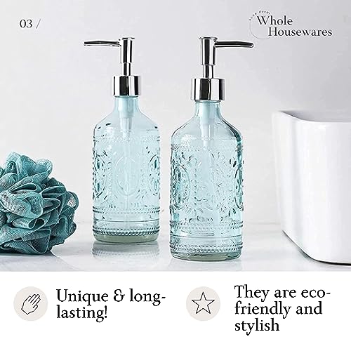 WHOLE HOUSEWARES Glass Hand Soap Dispenser and Lotion Dispenser