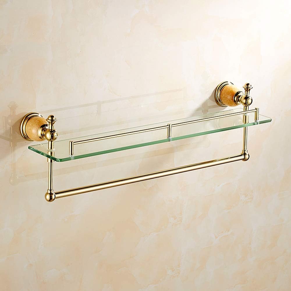 ZZTX Estantes de baño de Oro Antiguo Estante de Vidrio para Ducha