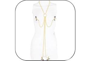 DAZZBIRR Body Chain for Women Men Body Chain for Pressure Adjustable Clamps Clip Non Piercing Faux Body Jewelry for Women Men