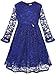 Bonny Billy Flower Girl Dress, Lace Dress Long Sleeve Dress 5-6 Years Blue