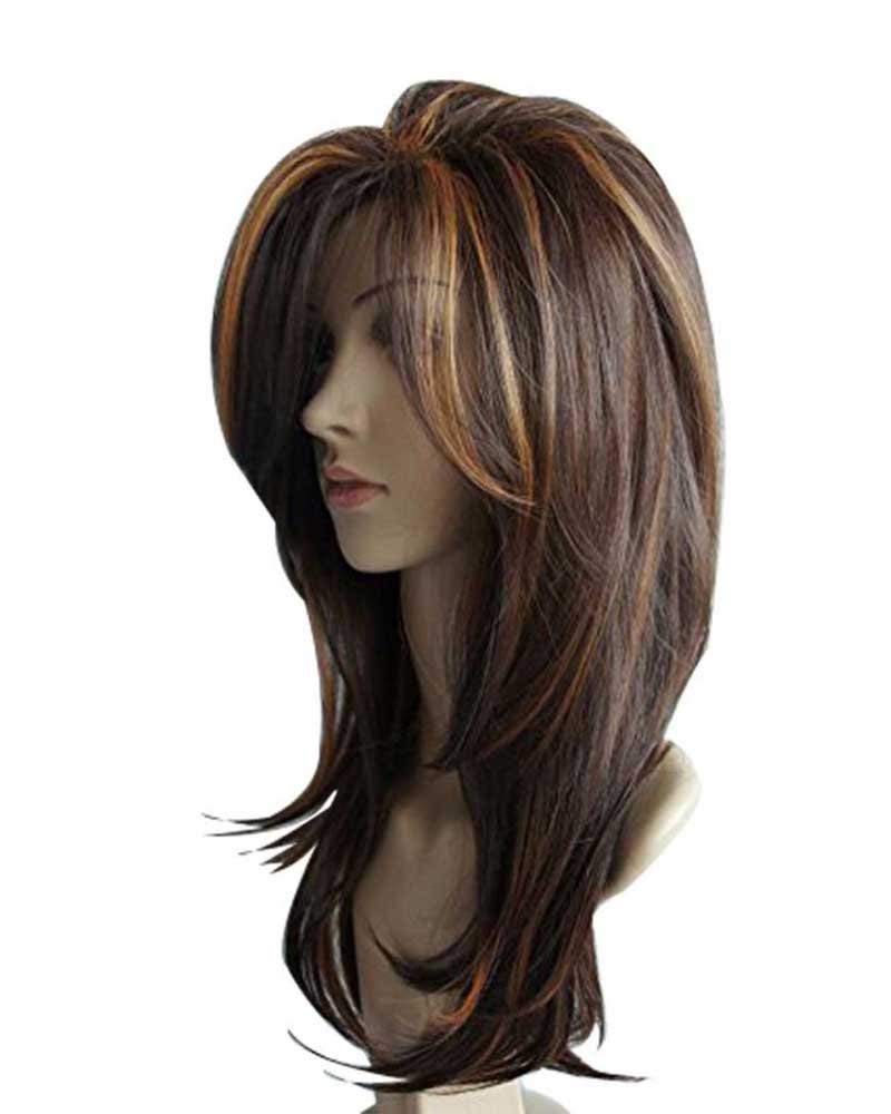 Amazon Com Qaccf Long Bob Wig With Highlights Long Straight