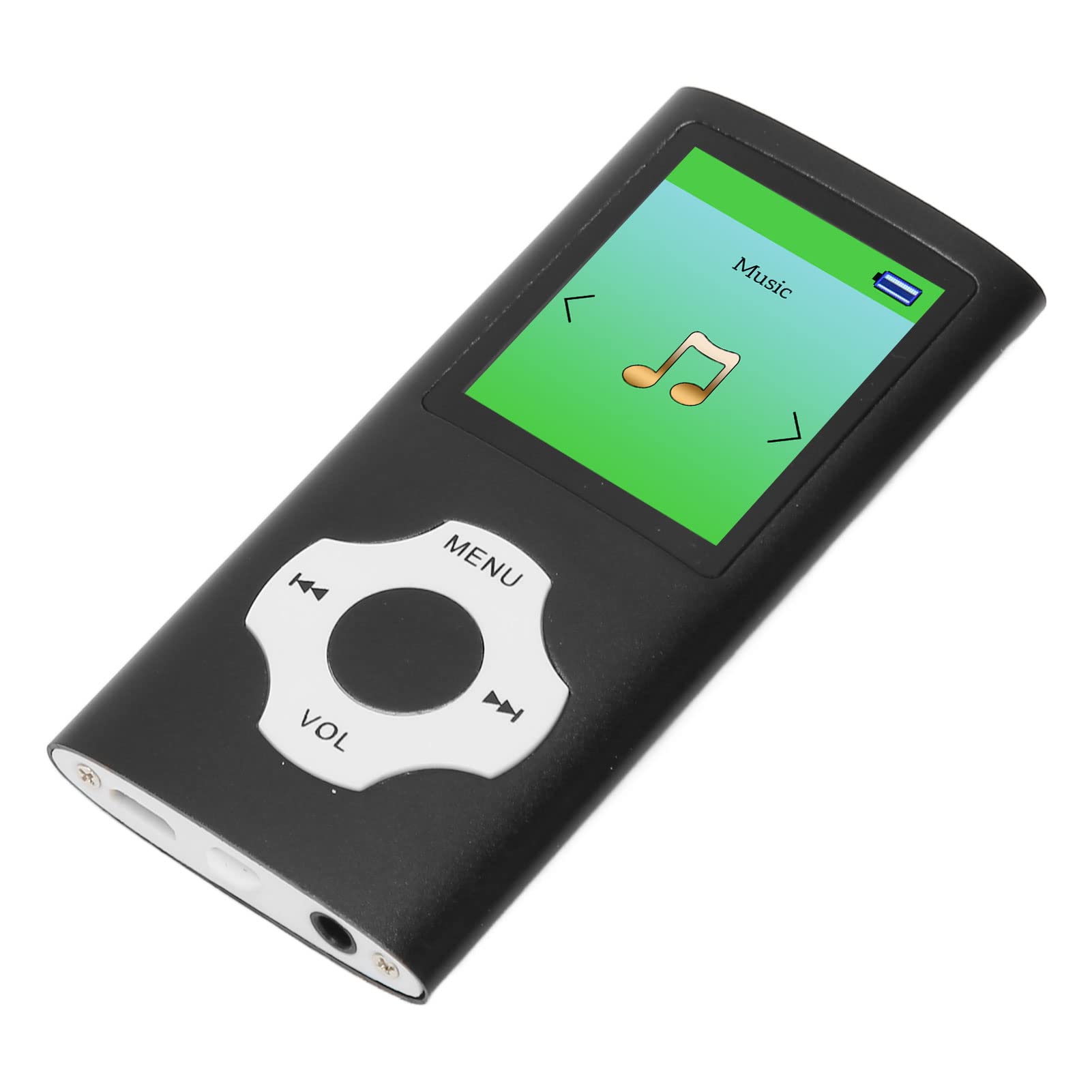 Focket MP3 Player with Bluetooth, 1.8 Portable HiFi Music Player Digital LCD Lossless Music Player with FM Radio, Recorder, Ebook, Image Viewer, Supports Up to 64GB, Earphones Included (Black)