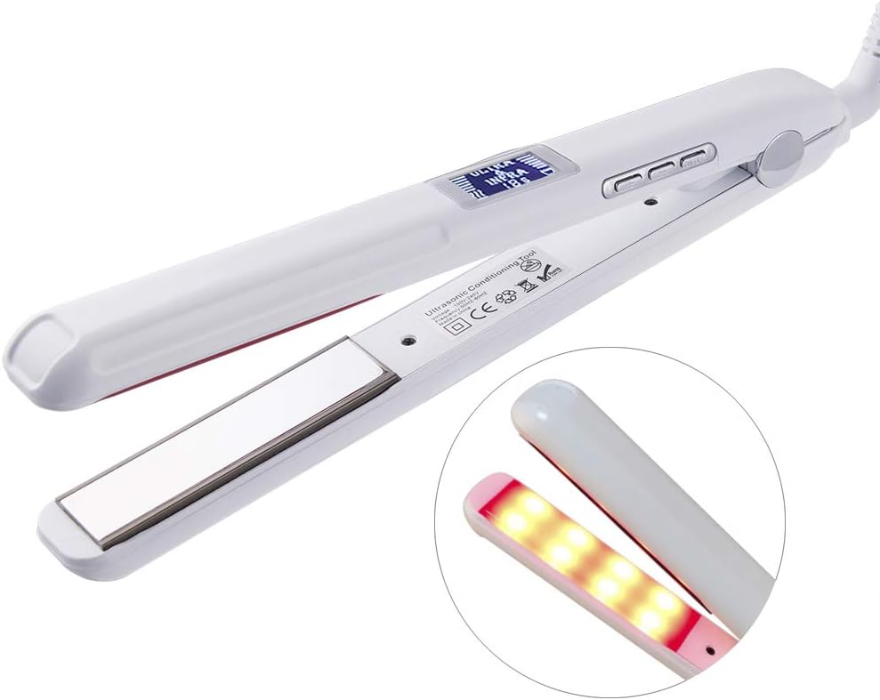 Professional Ultrasonic Infrared Hair Care Iron, Hair Treament Styler Cold Iron Hair Care Treatment, Recovers The Damaged Hair, Recovers Damaged Iron Smoothly Hair, LCD Display, Dual Voltage
