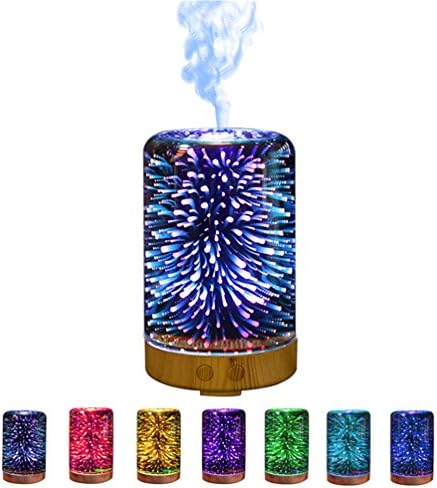 Haotfire Aromatherapy Oil Diffuser, Essential Oil Cool Mist Humidifier with 3D Multicolor Changing Starburst (C)
