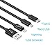 Multi USB Cable,Chafon 3 in 1 USB Charging Cable 3.3 Feet(1M) with 8 Pin Lightning,USB C,Micro Charger for Android&iPhone Smartphones,iPad Tablets-Nylon Braid(Black)