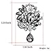 fani Rhinestone Covered Brooch Pin Black Clothes Scarves Shawl Clip for Women Ladies