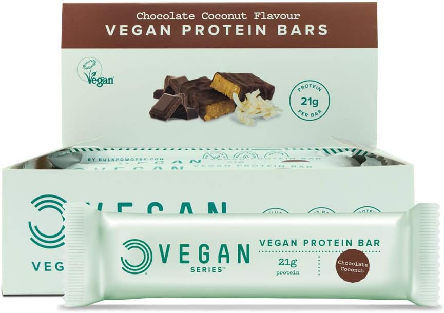 BULK POWDERS Vegan Protein Bar, Chocolate Coconut, Pack of 12 Amazon