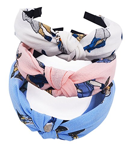 STHUAHE 3PCS Hair Bands,Girls Handmade Beautiful Type Material Cross Knot Hair Hoop Hairband Headband Headwear Hair Equipment by Magnificence Hair (3 coloration)