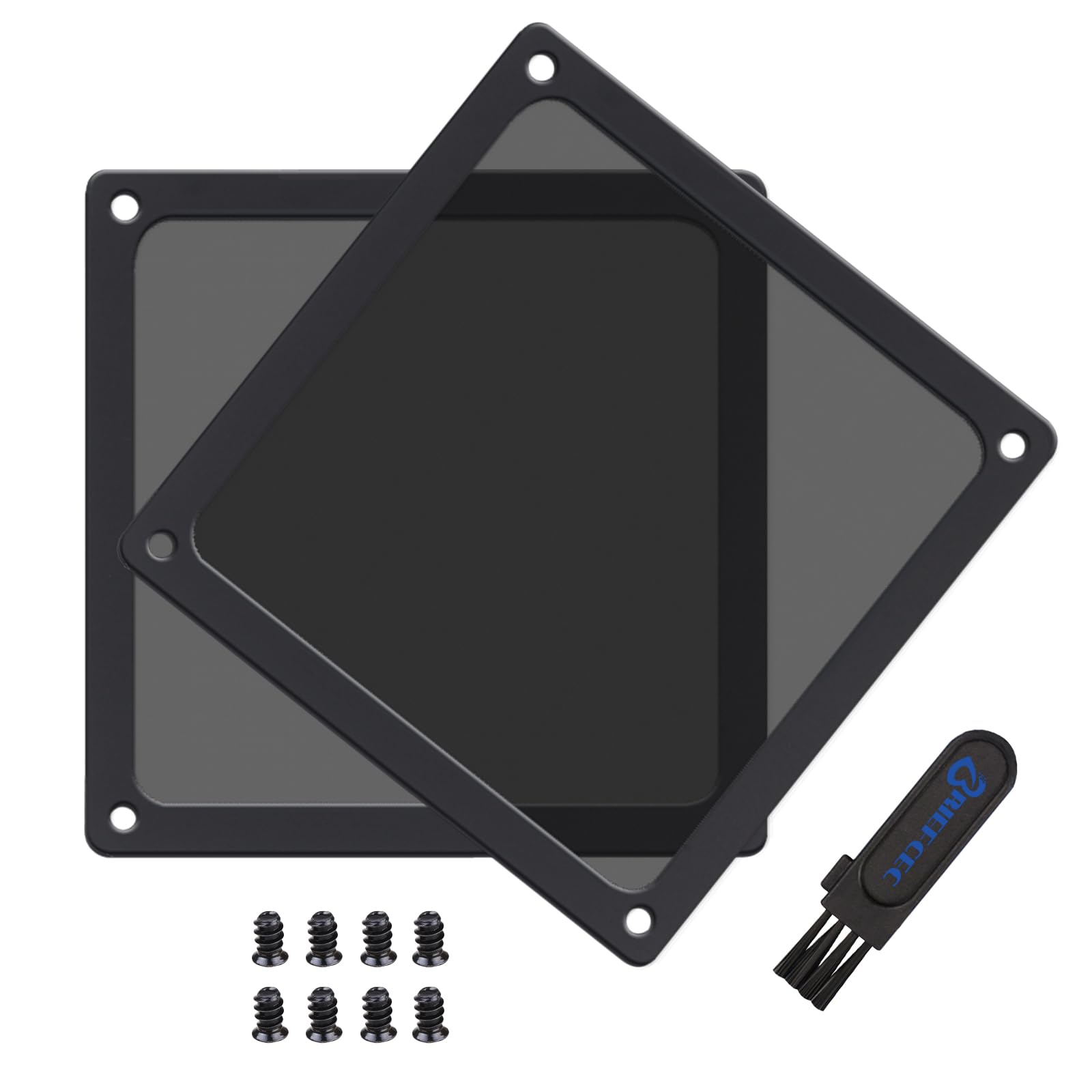 BRIEFCEC Dust Filter 120mm for Computer Cooler Fan/PSU/Routers NYLON 80 Mesh, Magnetic Frame Dust Mesh PC Cooler Filter (NYLON, 2Pack, Black)