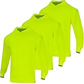 VENDACE 3 Pack High Visibility Safety Long Sleeve Shirts for Men Hi Vis Long Sleeve Construction Work Shirts with Hood