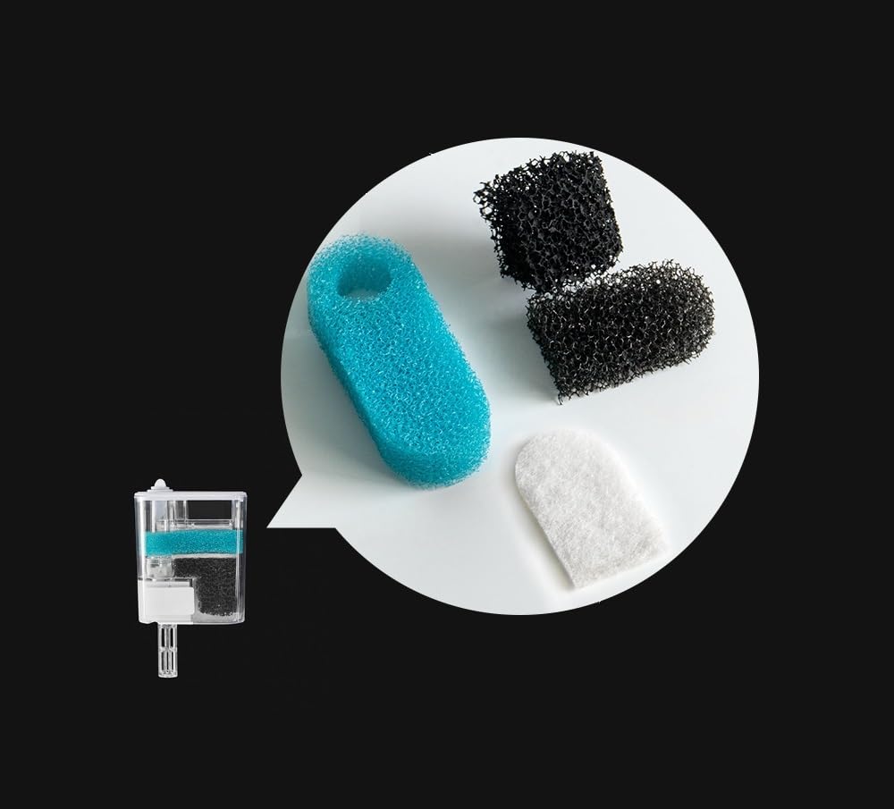 Tigerlily Enterprises 12-Pack Aquarium Filter Sponge – Biological Replacement Foam Pads for Mini Waterfall Hang-On Filter 250L/H