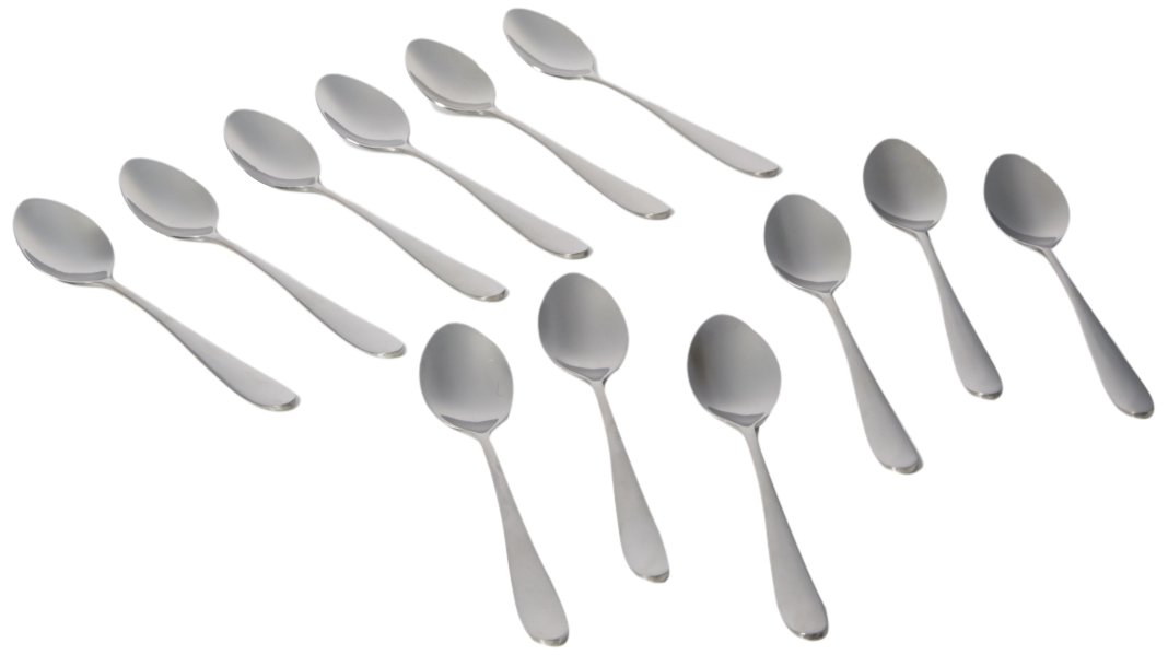 Genware NEV-TES-FL Spoon, Florence Tea, 18/0 (Pack of 12)