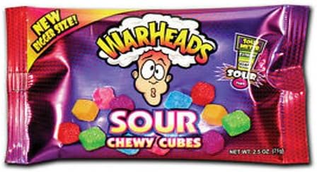 Warheads Super Sour Chewy Cubes - Great Flavours 70g x1 Bag