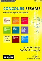 Annales SESAME concours 2003