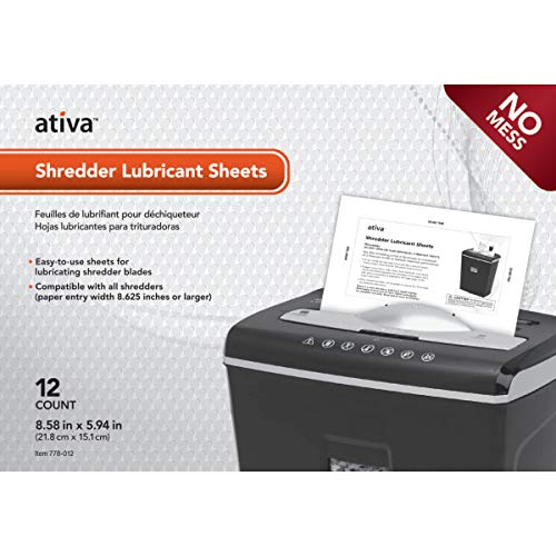 Ativa™ Shredder Lubricant Sheets, Pack of 12 Pricepulse