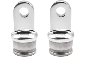 MARINE CITY Bimini Top Round Inside Eye End 316 Grade Stainless Steel – Easy Install, Corrosion-Resistant, Fits Standard 1" Tubes, for Marines, Boats, Yachts, Ships, Hardware Accessories (Pack of 2)