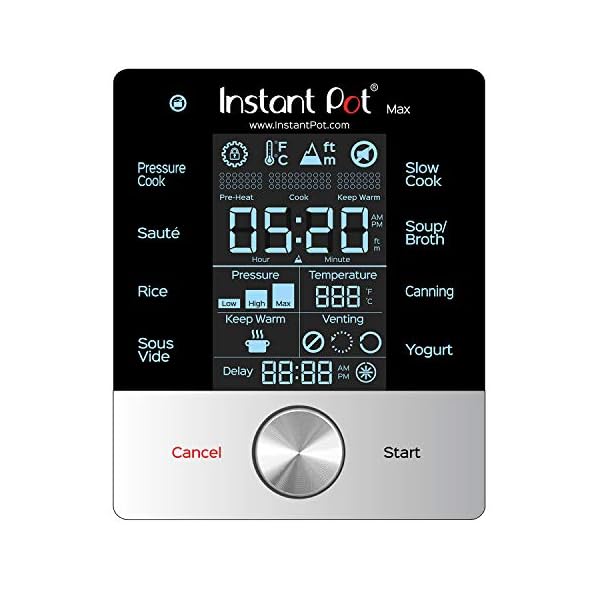 Instant Pot Max Pressure Cooker 9 in 1, Best for Canning with 15PSI and