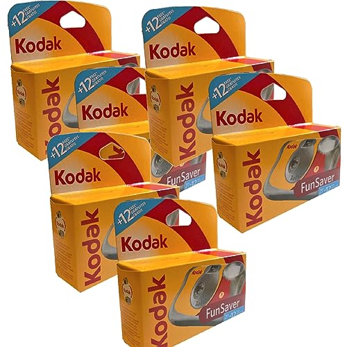 Kodak FunSaver Einwegkamera mit Blitz, 800 ISO, 35mm, 6 Stück