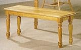 Country Style Natural Finish Dining Chair House Bench w/Ogee Edge
