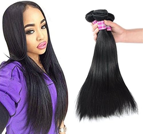 Burhair 14 14 14 Inch Brazilian Virgin Hair Straight Hair 3 Bundles Unprocessed Human Hair Weave Extension Natural Color