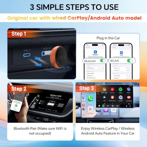 Carlinkit Mini Ultra 3: Upgrade to Wireless CarPlay & Android Auto Instantly, Fast 5GHz WiFi No-Lag Connection, Retains Original Car Knob/Button Controls (New Generation）