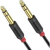 J&D 1/4 inch TRS Cable, Gold Plated Audiowave Series 6.35mm TRS Male to Male Balanced Interconnect Stereo Audio Cable, Quarter inch Guitar Instrument Cord, 3 Feet