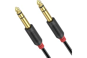 J&D 1/4 inch TRS Cable, Gold Plated Audiowave Series 6.35mm TRS Male to Male Balanced Interconnect Stereo Audio Cable, Quarte