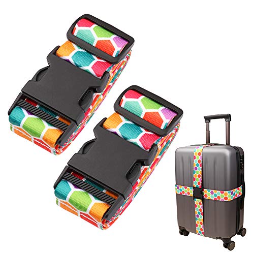 Adjustable Travel Luggage Strap Suitcase Belt Travel Bag Accessories 1.96 in W x 6.23 ft L(2Pack) - Thumbnail 7