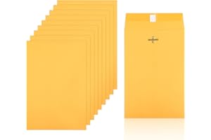10pcs Heavy Duty Clasp Mailing Envelopes 6x9 Inches, Large Kraft Catalog Envelope Thick Manila Envelopes with Clasp Closure f