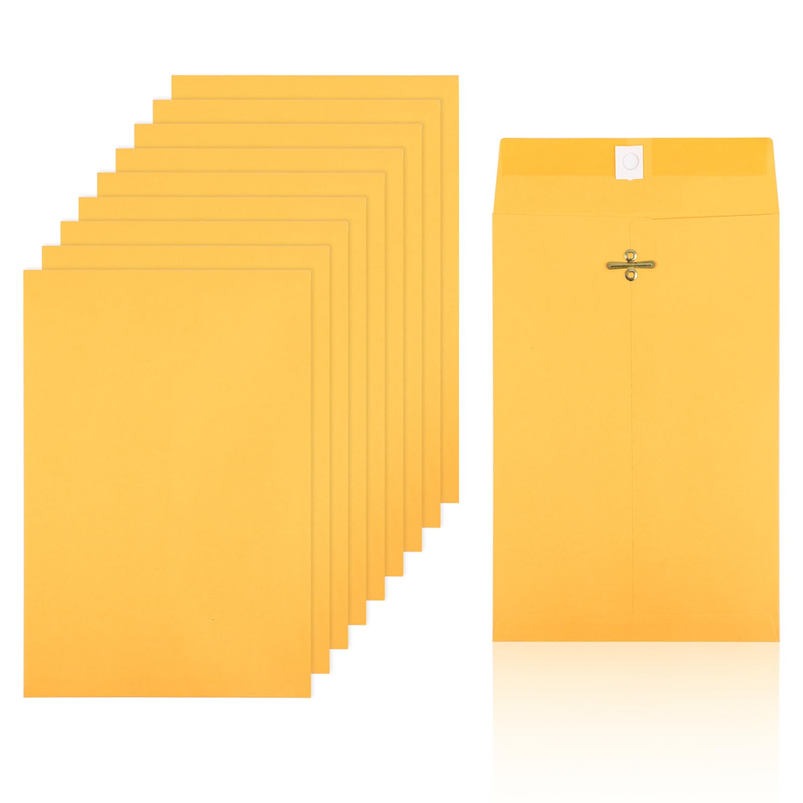 Photo 1 of 10pcs Heavy Duty Clasp Mailing Envelopes 6x9 Inches, Large Kraft Catalog Envelope Thick Manila Envelopes with Clasp Closure for Office Business School Home