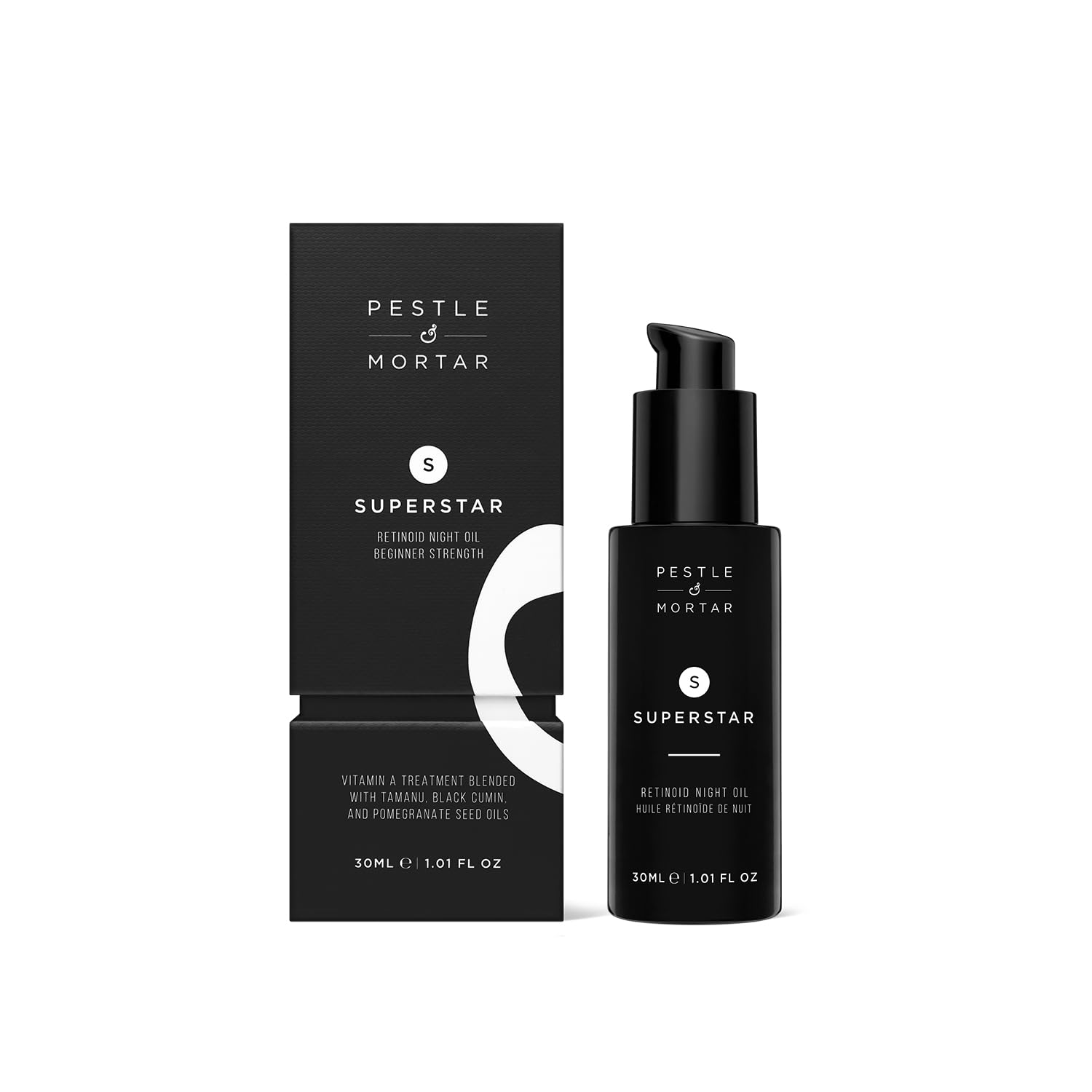 Pestle & Mortar Superstar 2% Retinoid Night Oil, Overnight Face Serum, Anti Ageing and Reduces Wrinkles with Vitamin E, Vitamin C and organic oil, 30ml