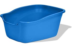 Van Ness Pets Large Open High Sided Cat Litter Box, Blue, CP2HS