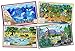 Tot Talk Wildlife Explorer Educational Placemat 4-Pack for Kids – Made in USA – Ocean, Jungle, Savannah, & Mountain Animals – Durable, Double-Sided, Waterproof, Wipeable Learning Mats