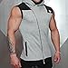 EU Men's Fitness Workout Gym Sleeveless Hoodie Bodybuilding Muscle Vest Light Grey US Large/Tag Size 2XL