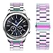 Oitom Stainless Steel Bands for Galaxy Watch 46mm Galaxy S3 Classic/Frontier,22mm Premium Metal Replacement Band (Rainbow)