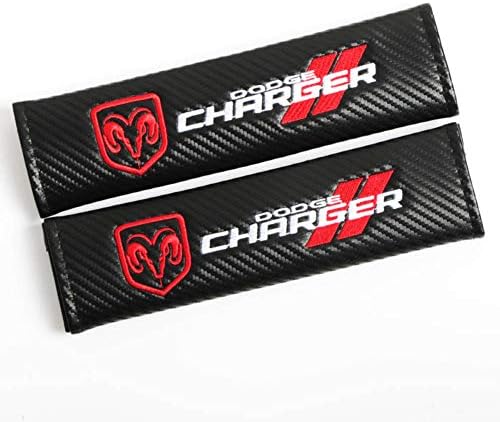 TOPOND Carbon Fiber Car Styling Accessories Seat Belt Cover Shoulders Pad Cushion for Dodge Charger Truck Cover Gift
