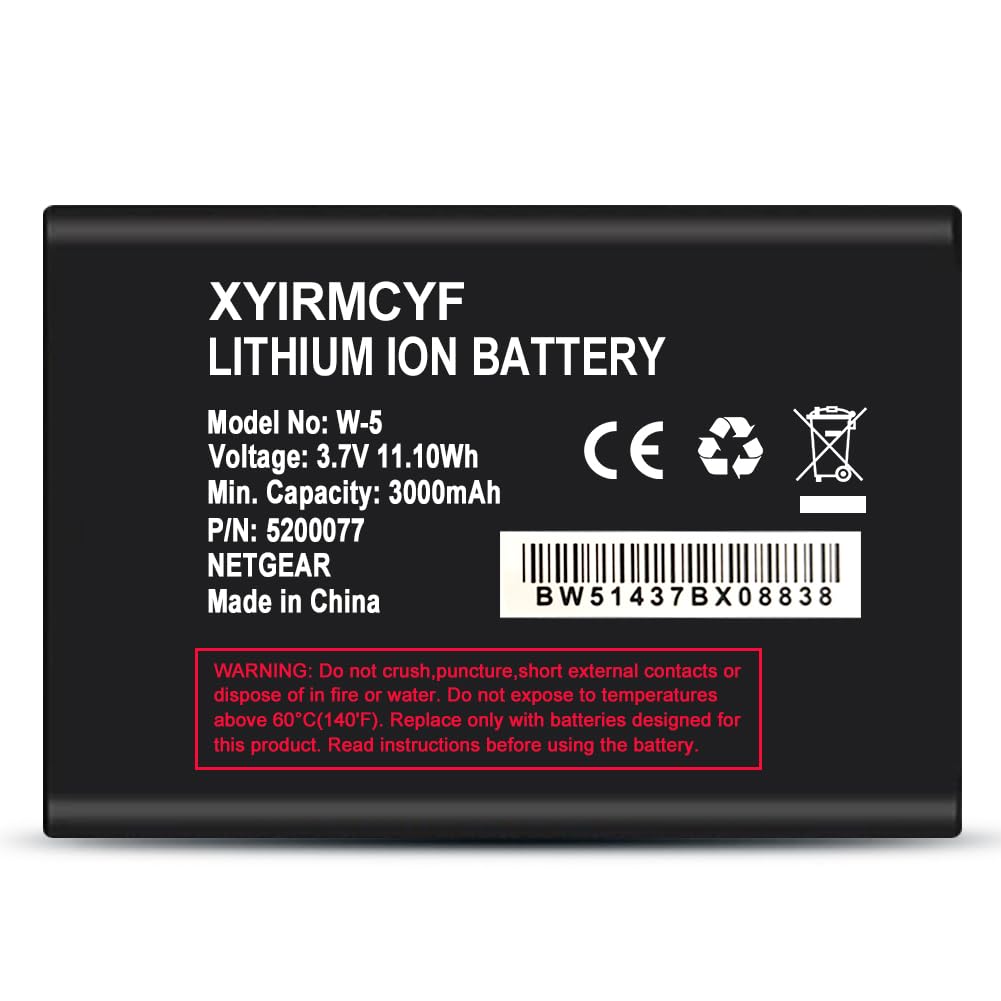 XYIRMCYF W-5 Battery (2024 New Upgrade), 3000mAh High Capacity Battery for W-5 770S 771S 782S 790S 344B (Sprint) AC770S Mobile WiFi Hotspot