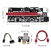 N N.ORANIE PCIE Riser 1X to 16X Graphics Extension for GPU Mining Powered Riser Adapter Card, 60cm USB 3.0 Cable, 4 Solid Capacitors, Two 6PIN and Molex 3 Power Options (VER 009S, 1-Pack)
